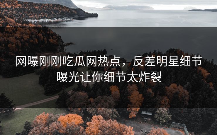 网曝刚刚吃瓜网热点，反差明星细节曝光让你细节太炸裂