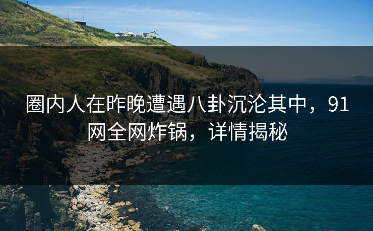 圈内人在昨晚遭遇八卦沉沦其中，91网全网炸锅，详情揭秘